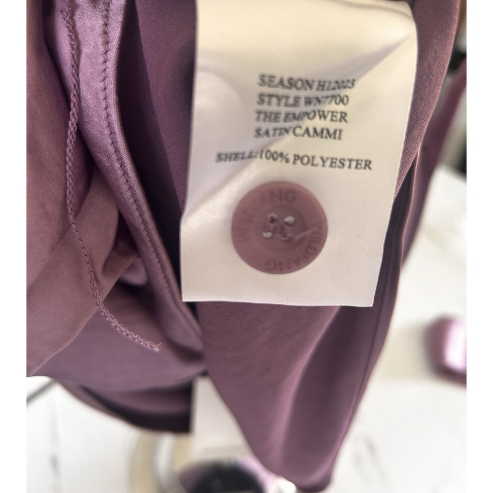 Wildfang The Empower Satin Cami Tank Large W/ Neck Tie Belt Mauve Adj Straps EEE - Picture 8 of 9